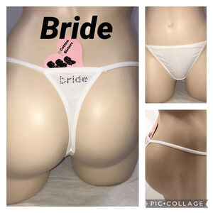 Cotton Sisters Small “Bride” Thong New with Tags